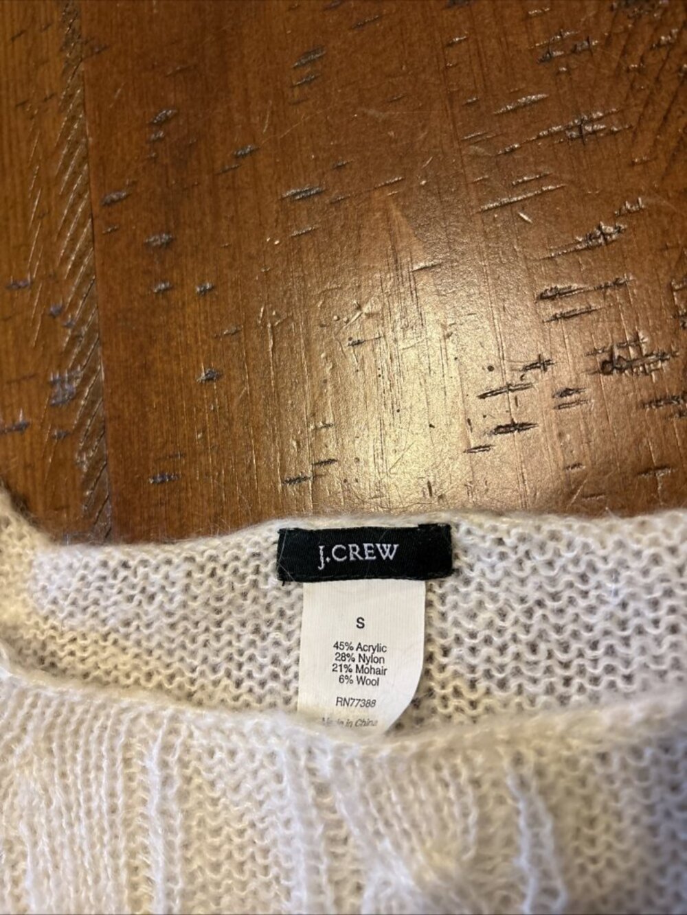Jcrew Ladies Mohair & Wool White Sweater Size Small - Picture 4 of 6